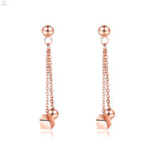 Geometrische Tropfen Rose Gold Charm Quaste baumeln Ohrringe